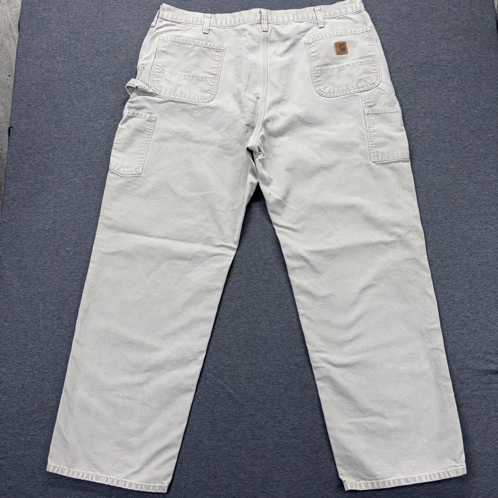 Carhartt B11 DES Carpenter Pants‎ Men's Sz 42x33 Beige Straight Workwear